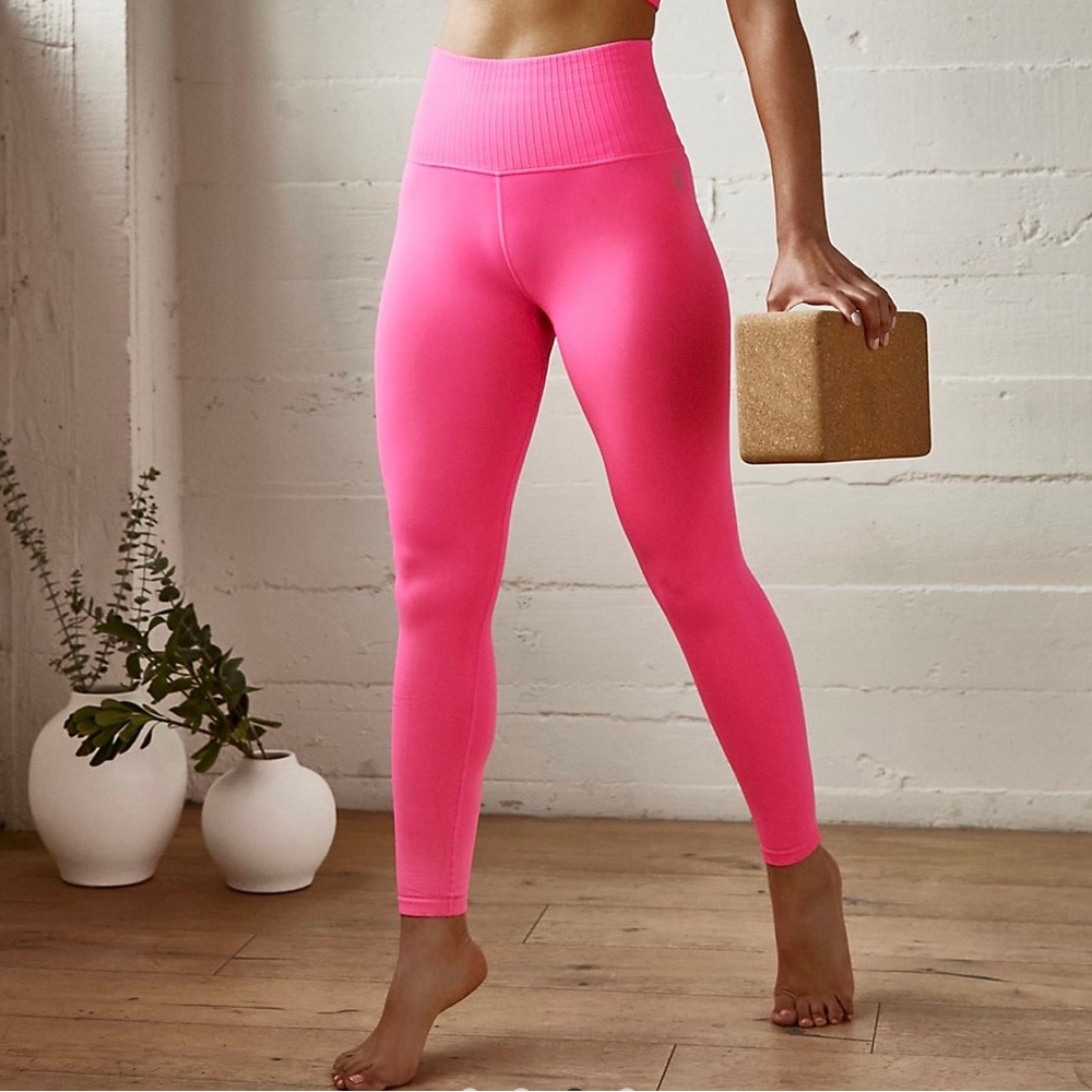 Free People Hot Pink 7/8 Good Karma Leggings